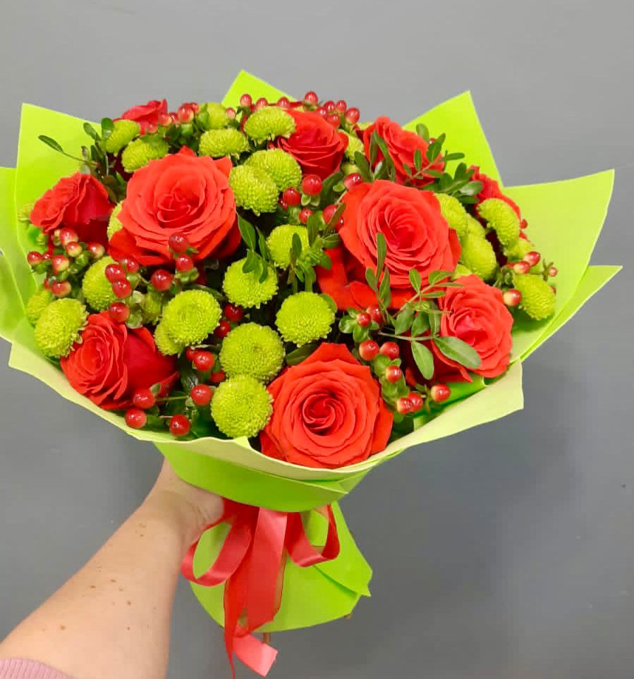 Букет цветов из: Хризантемы и Розы в Петропавловке Республики Бурятия