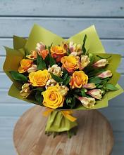Букет цветов из:  Альстромерии и Розы в Петропавловке Республики Бурятия
