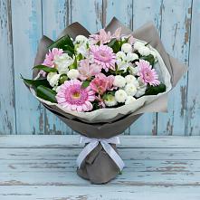 Букет цветов из:  Герберы, Альстромерии и Хризантемы в Петропавловке Республики Бурятия