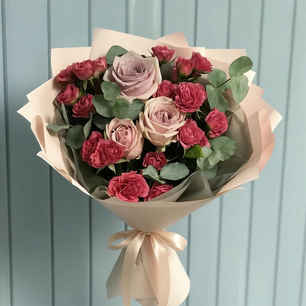 Букет цветов из: Гвоздики и Розы в Петропавловке Республики Бурятия