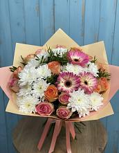Букет цветов из:  Розы, Герберы и Хризантемы #REPLACE_PRED# Петропавловке Республики Бурятия