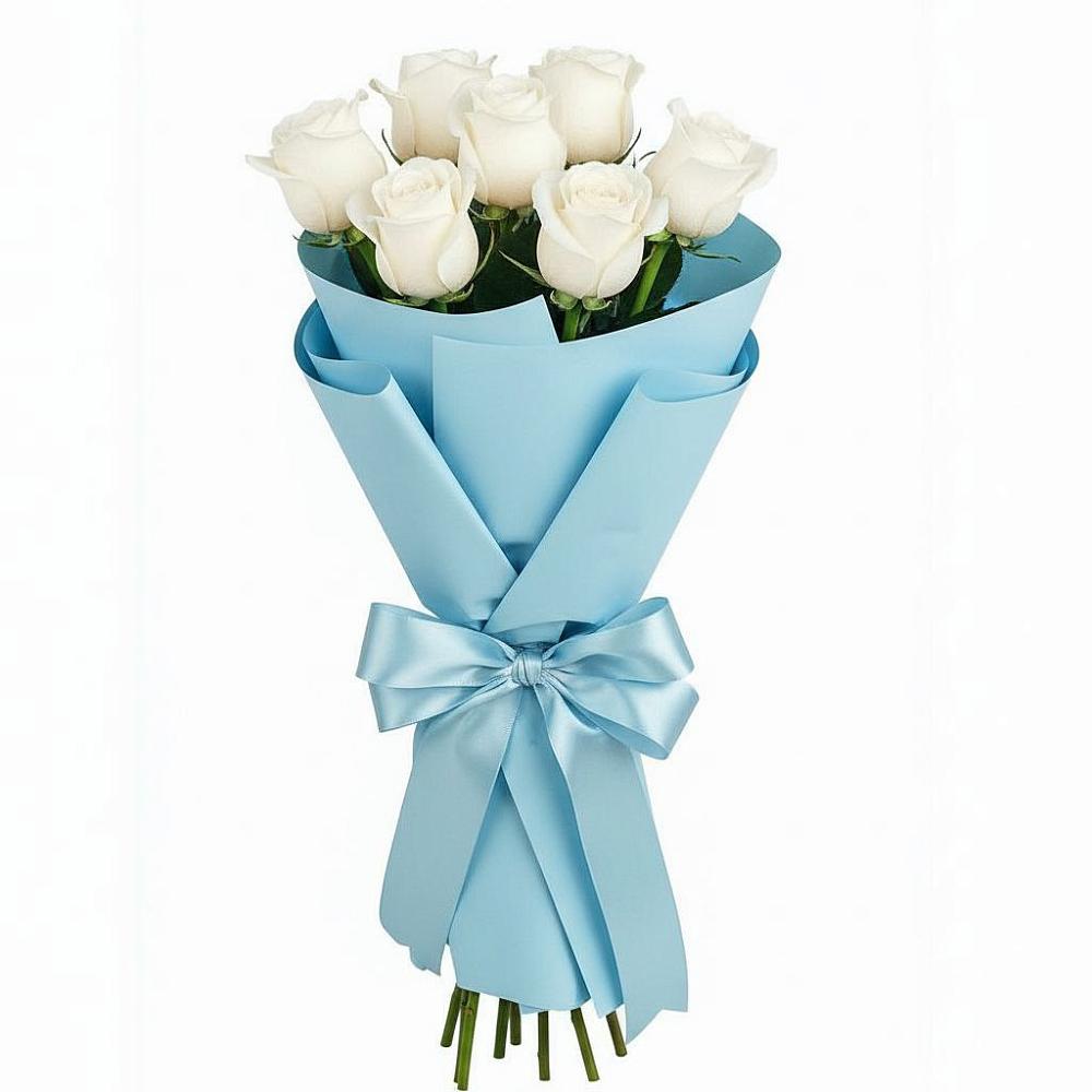 Букет 7 белых роз Проуд в Петропавловке Республики Бурятия