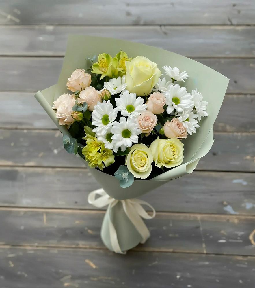 Букет цветов из: Альстромерии, Розы и Хризантемы в Петропавловке Республики Бурятия