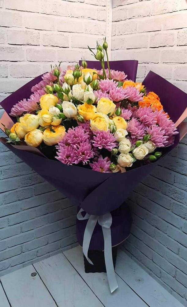 Букет цветов из: Хризантемы и Розы в Петропавловке Республики Бурятия