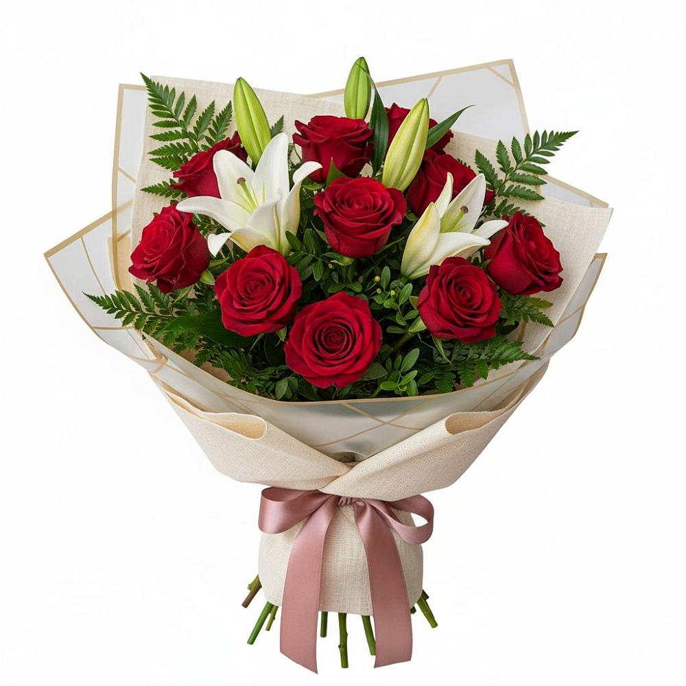 Букет цветов из: Лилии и Розы в Петропавловке Республики Бурятия