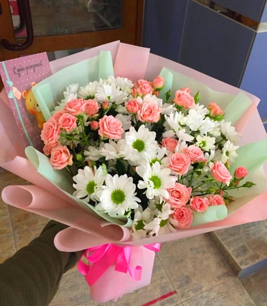 Букет цветов из: Розы и Хризантемы в Петропавловке Республики Бурятия