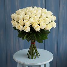 Букет 51 Белая роза Эдлесс Лав в Петропавловке Республики Бурятия
