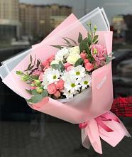 Букет цветов из:  Розы, Лизиантусы и Хризантемы в Петропавловке Республики Бурятия