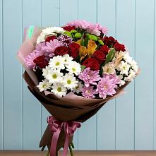 Букет цветов из:  Розы, Хризантемы и Альстромерии в Петропавловке Республики Бурятия
