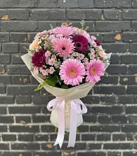 Букет цветов из:  Герберы и Хризантемы в Петропавловке Республики Бурятия