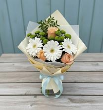 Букет цветов из:  Герберы, Розы и Хризантемы #REPLACE_PRED# Петропавловке Республики Бурятия