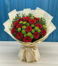 Букет цветов из:  Розы и Хризантемы в Петропавловке Республики Бурятия