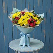 Букет цветов из:  Альстромерии и Хризантемы #REPLACE_PRED# Петропавловке Республики Бурятия