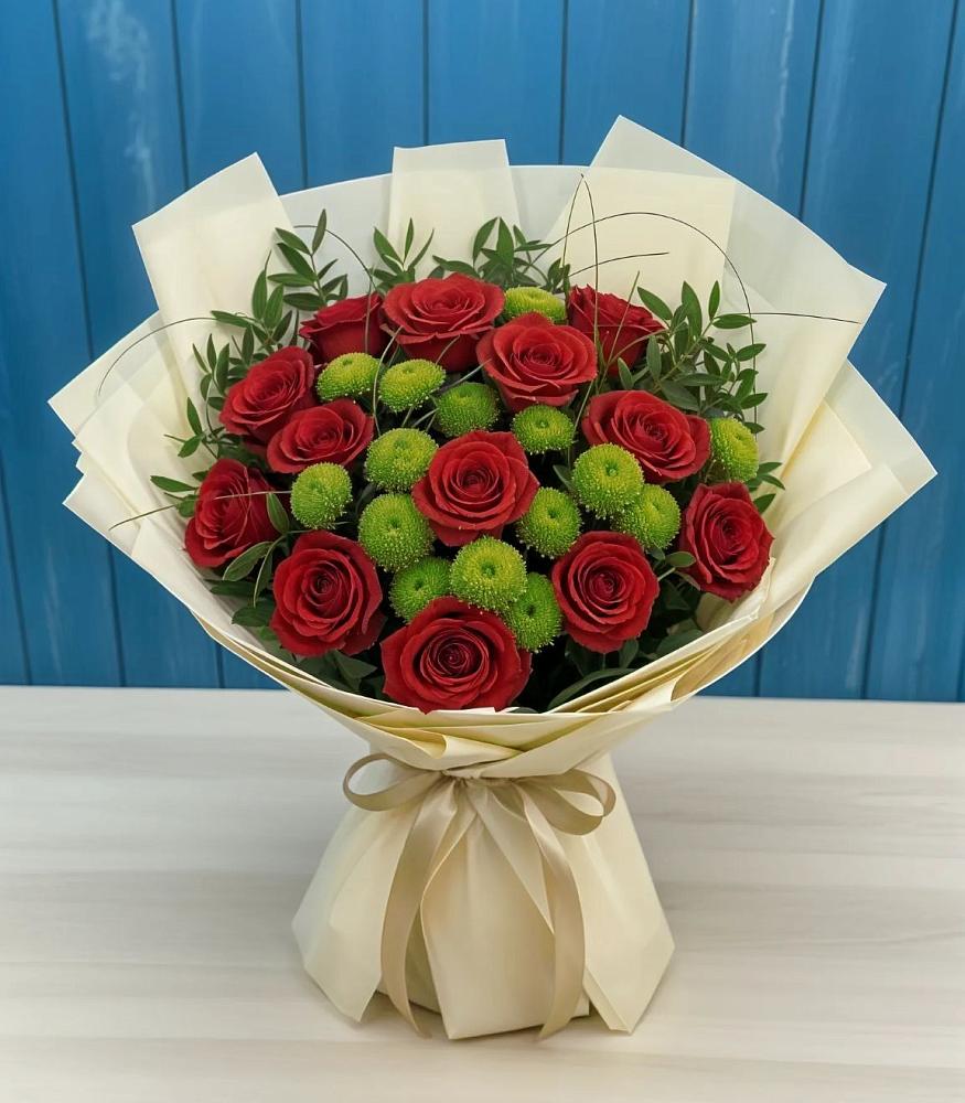 Букет цветов из: Розы и Хризантемы в Петропавловке Республики Бурятия