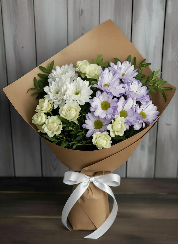 Букет цветов из: Хризантемы и Розы в Петропавловке Республики Бурятия