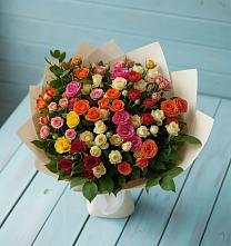 Букет Микс из разноцветных кустовых роз в Петропавловке Республики Бурятия